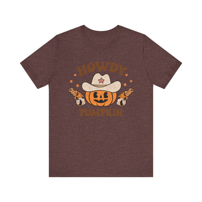 Howdy Pumpkin T-Shirt, Retro Western Cowboy Cowgirl Halloween Tee