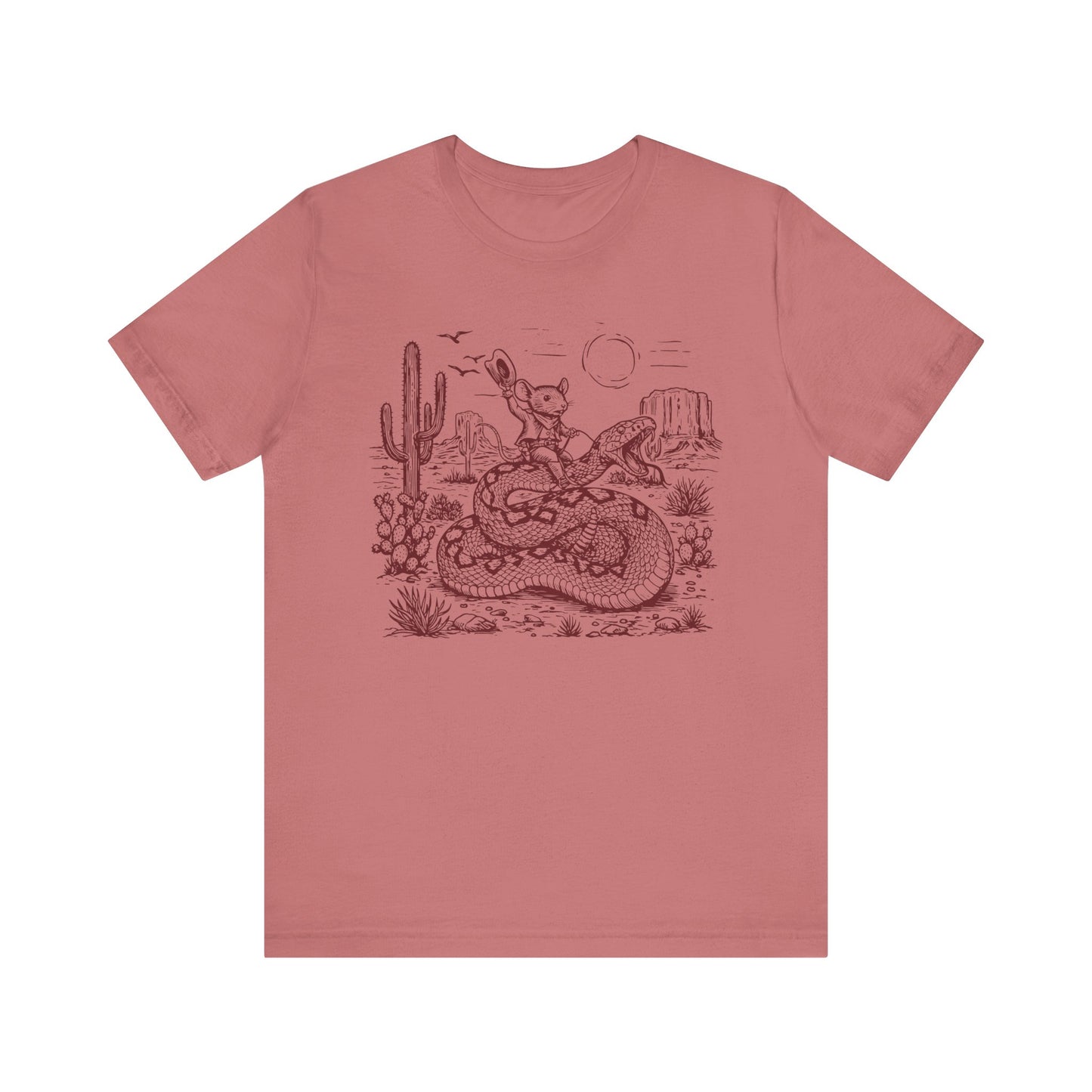 Cowboy Mouse Riding Rattlesnake Shirt – Funny Wild West Rodeo Tee