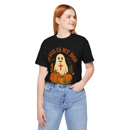 Jesus Is My Boo Shirt – Cute Christian Ghost Pumpkin Halloween Faith Tee