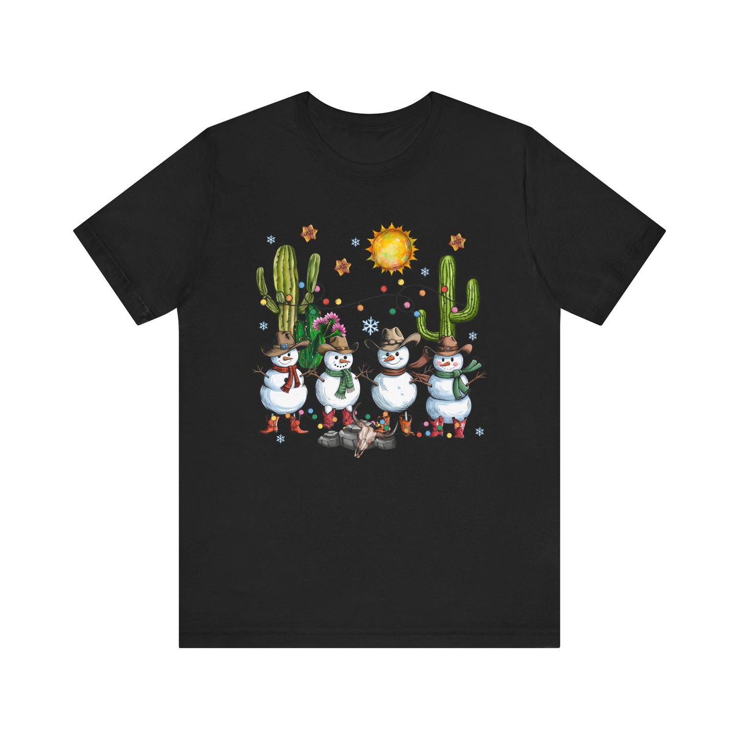 Snowman Cowboy Christmas Shirt – Western Howdy Holiday Tee for Kids & Boys