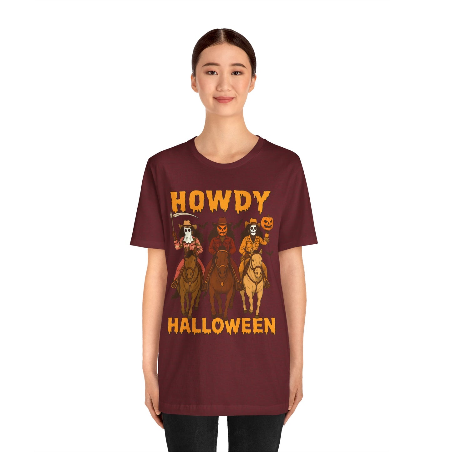 Howdy Halloween Shirt – Spooky Western Skeleton Cowboy Riders Tee, Funny Rodeo Fall Outfit