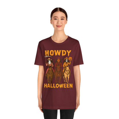 Howdy Halloween Shirt – Spooky Western Skeleton Cowboy Riders Tee, Funny Rodeo Fall Outfit