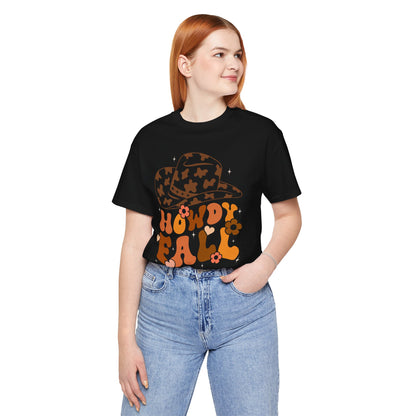 Retro Groovy Howdy Fall Shirt – Western Cowboy Pumpkin Thanksgiving Tee