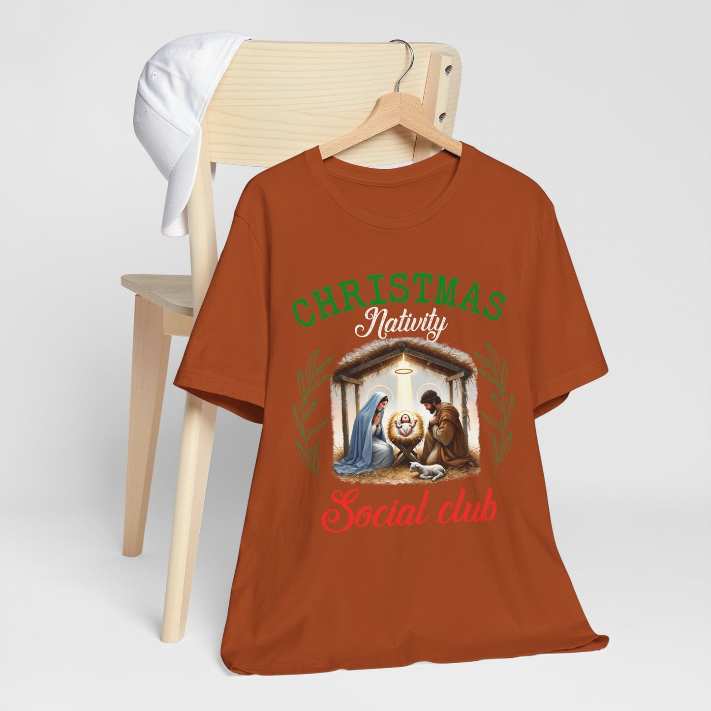 Christmas Nativity Social Club Shirt – Christian Nativity Scene Holiday Tee