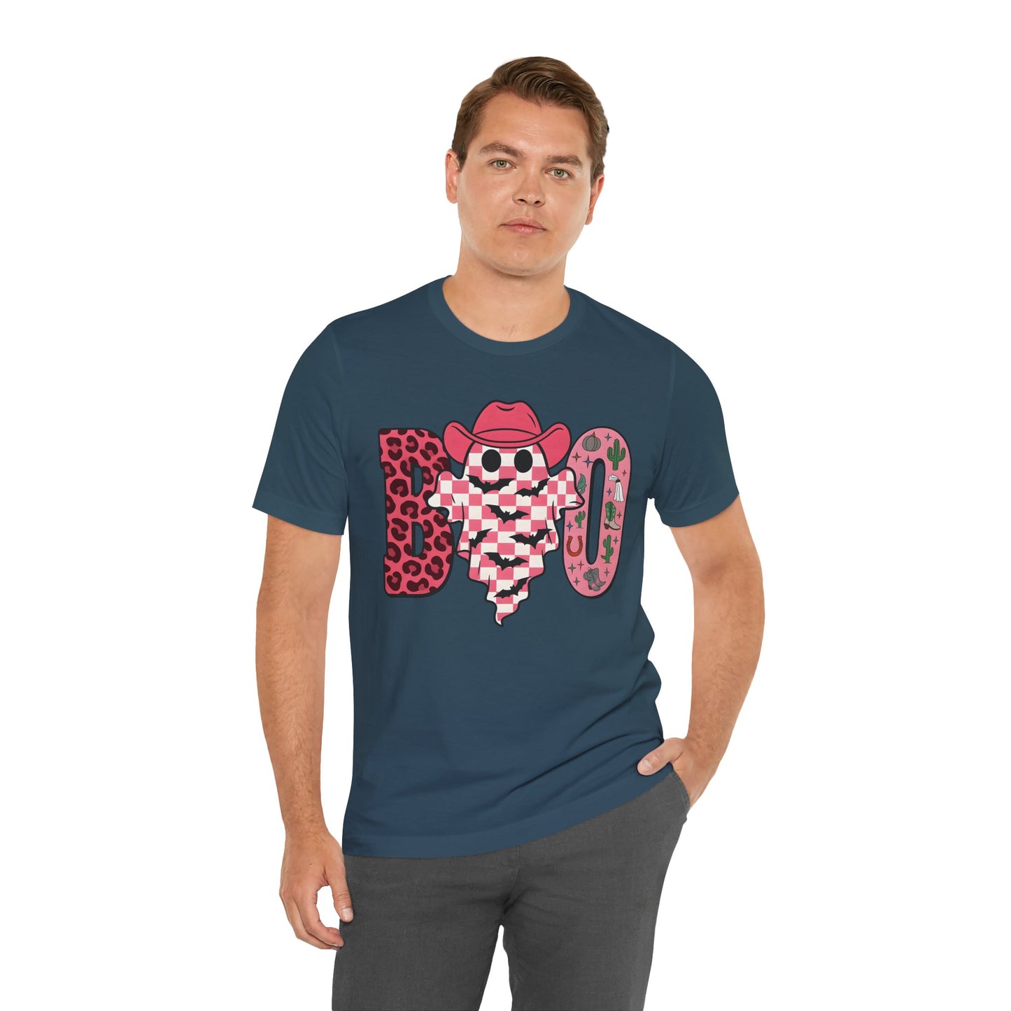 Pink BOO Shirt – Western Ghost Cowgirl Hat Halloween Tee