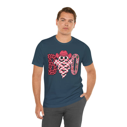 Pink BOO Shirt – Western Ghost Cowgirl Hat Halloween Tee
