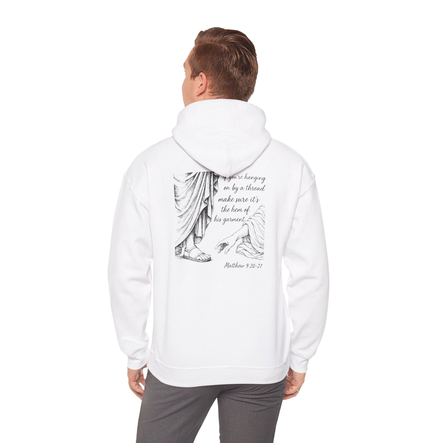 Hem of His Garment Hoodie – Matthew Bible Verse Christian Faith Pullover