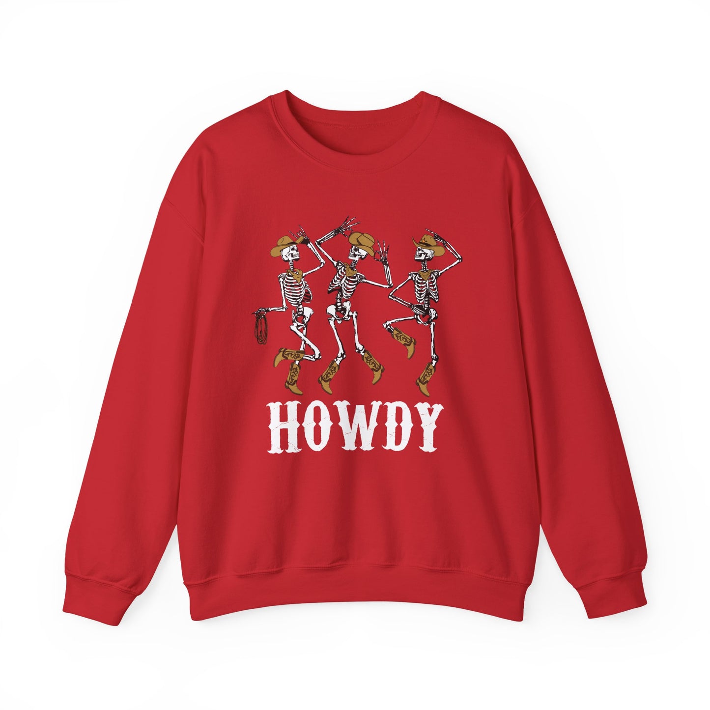 Howdy Cowboy Skeleton Sweatshirt – Western Dancing Boots Horse Pullover