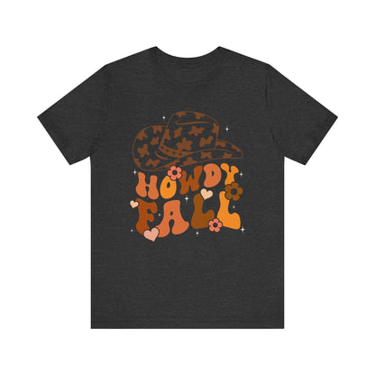 Retro Groovy Howdy Fall Shirt – Western Cowboy Pumpkin Thanksgiving Tee
