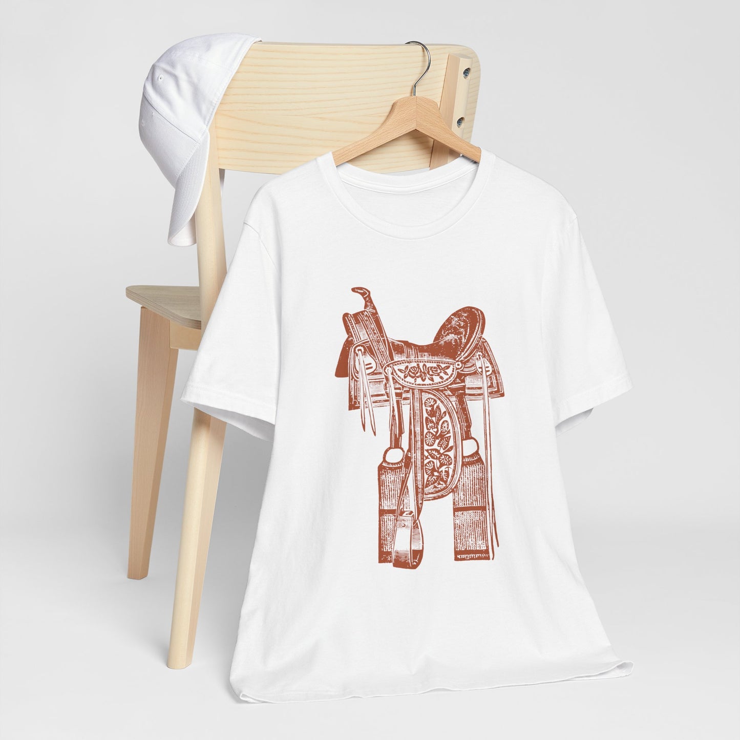 Floral Tooled Saddle Shirt – Western Horse Rodeo Cowgirl Cowboy Tee