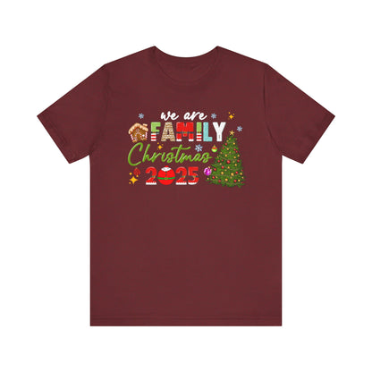 We Are Family Christmas Shirt – Matching Holiday Tee with Christmas Tree Lights
