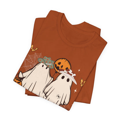 Ghostal Coastal Cowgirl T-Shirt, Western Ghost Halloween Tee, Spooky Cute Rodeo Shirt