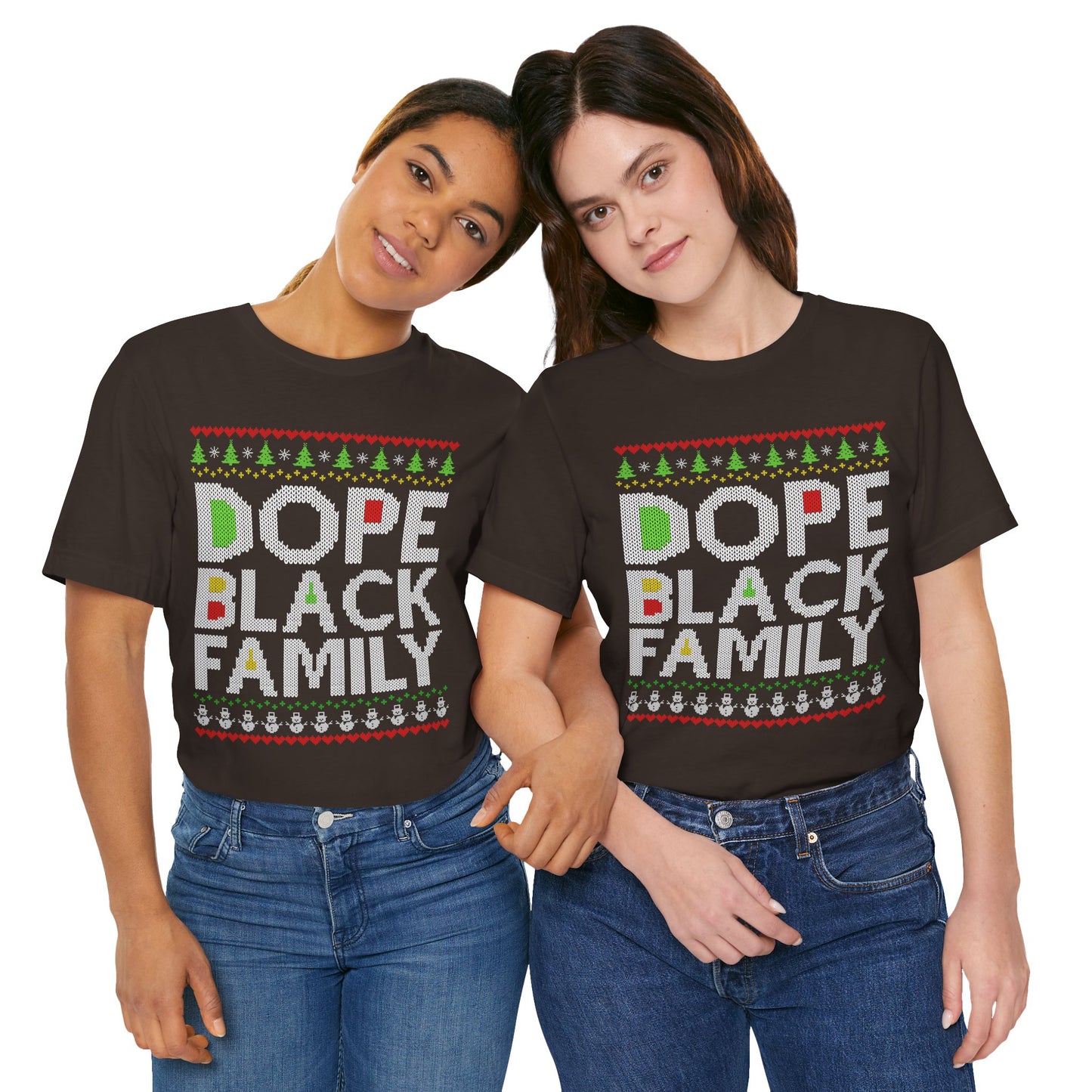Dope Black Family Ugly Christmas Sweater – Afrocentric Holiday Shirt, Funny Matching Christmas Tee for Proud Black Families