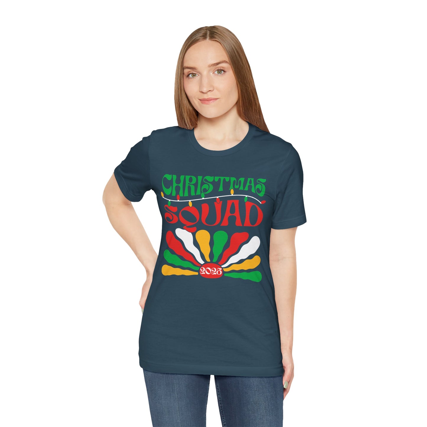 Christmas Squad 2025 Shirt – Retro Groovy Matching Holiday Group Tee