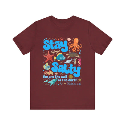 Stay Salty Shirt – Matthew 5:13 Christian Faith Ocean Kids Teachers Tee