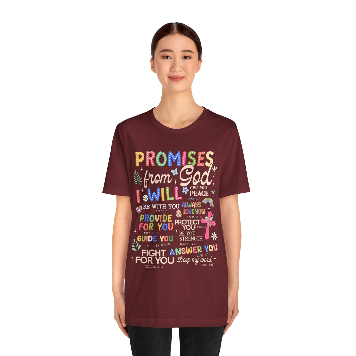 Promises From God Shirt – Christian Women’s Bible Verse Cross Faith Scripture Tee