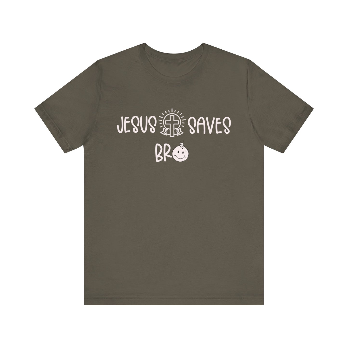 Jesus Saves Bro Shirt – Christian Cross Bold Faith Christmas Holiday Tee