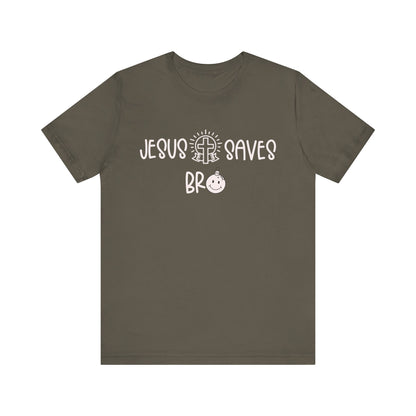 Jesus Saves Bro Shirt – Christian Cross Bold Faith Christmas Holiday Tee