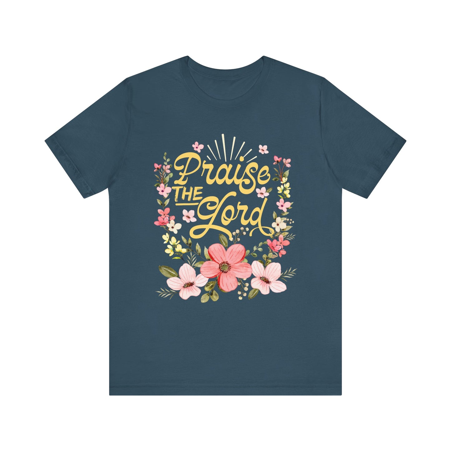 Praise the Lord Shirt – Christian Worship Groovy Retro Daisy Floral Faith Tee