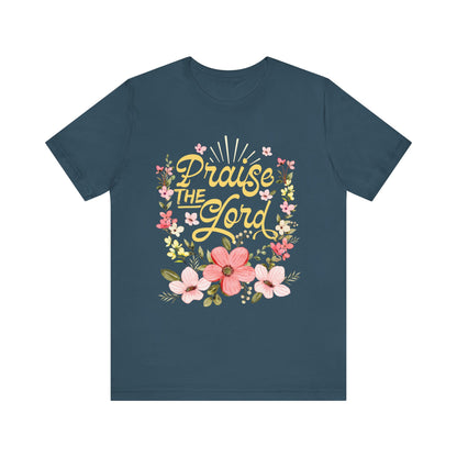 Praise the Lord Shirt – Christian Worship Groovy Retro Daisy Floral Faith Tee