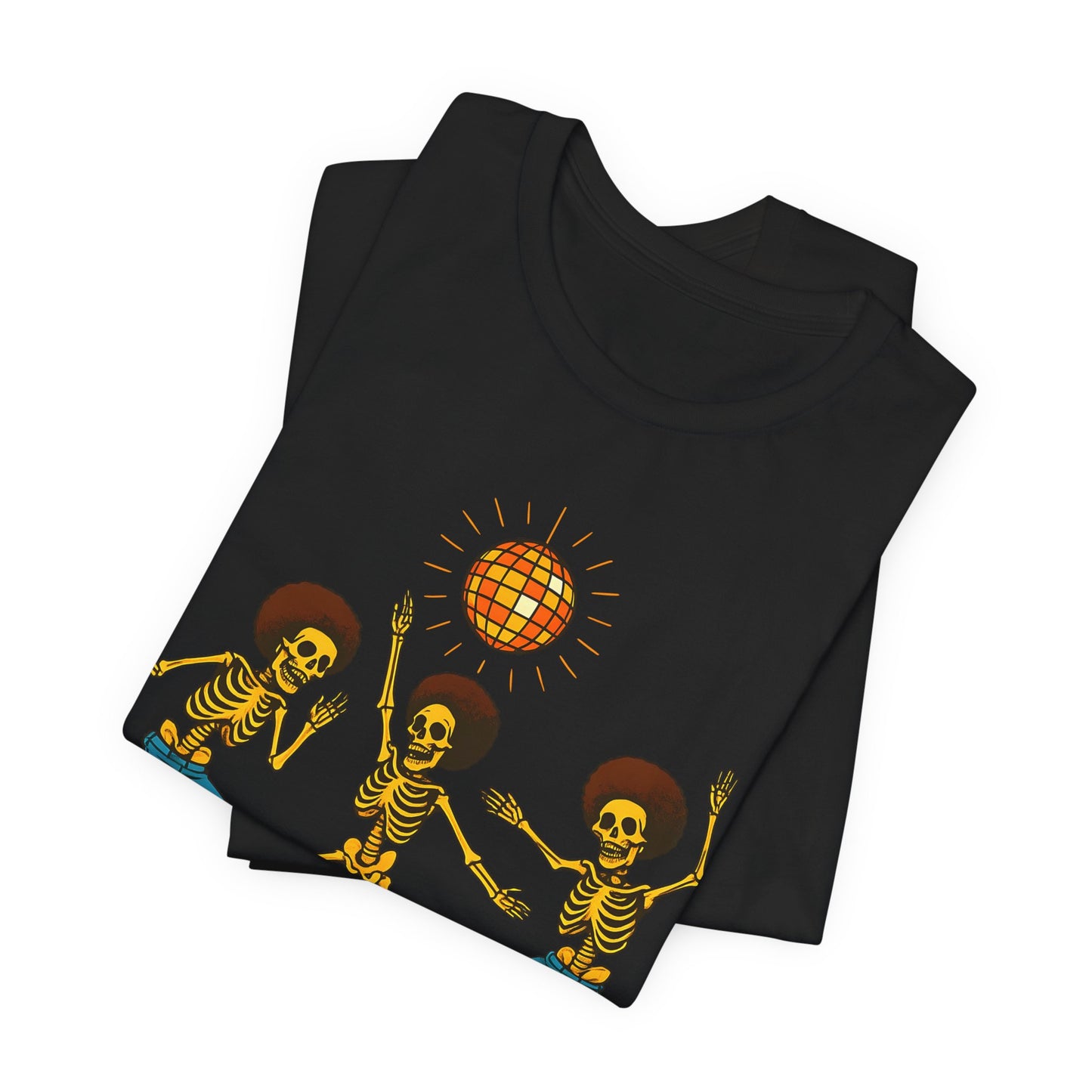 Disco Skeletons Dancing Shirt – Funny Retro 70s Halloween Party Tee