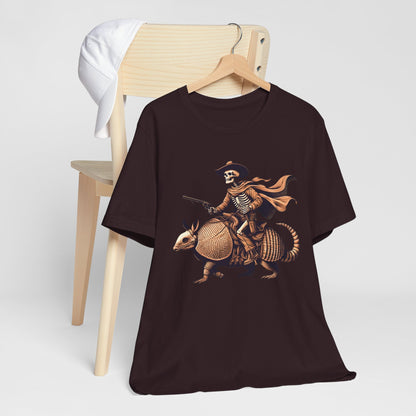 Cowboy Skeleton Riding Armadillo Shirt – Howdy Western Texas Rodeo Tee