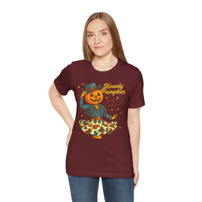 Howdy Pumpkin Shirt Cute Cowgirl Halloween Tee Western Fall Outfit for Women