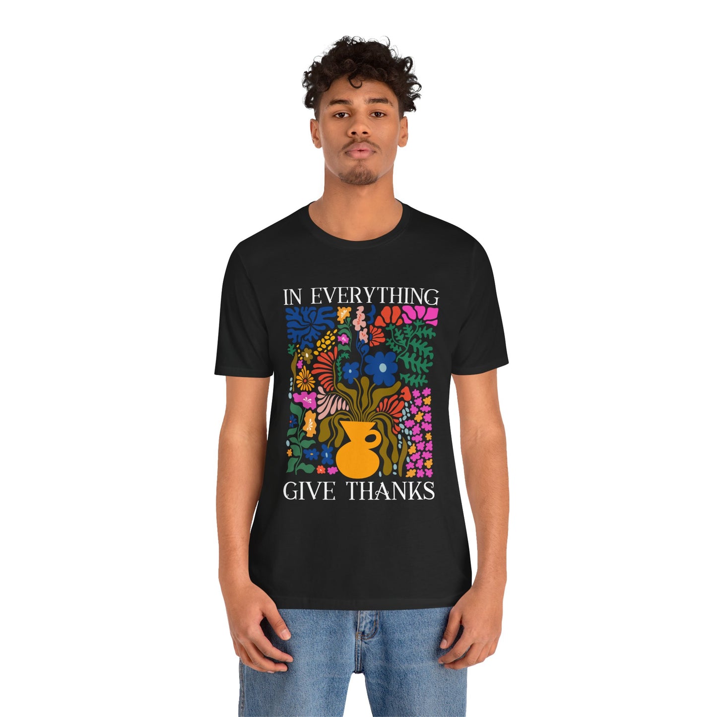 In Everything Give Thanks Shirt – Christian Boho Floral 1 Thessalonians 5:18 Tee