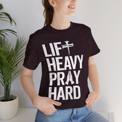 Lift Heavy Pray Hard Cross Nails Trendy Christ Gym Vintage T-Shirt