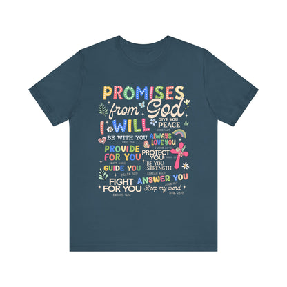 Promises From God Shirt – Christian Women’s Bible Verse Cross Faith Scripture Tee