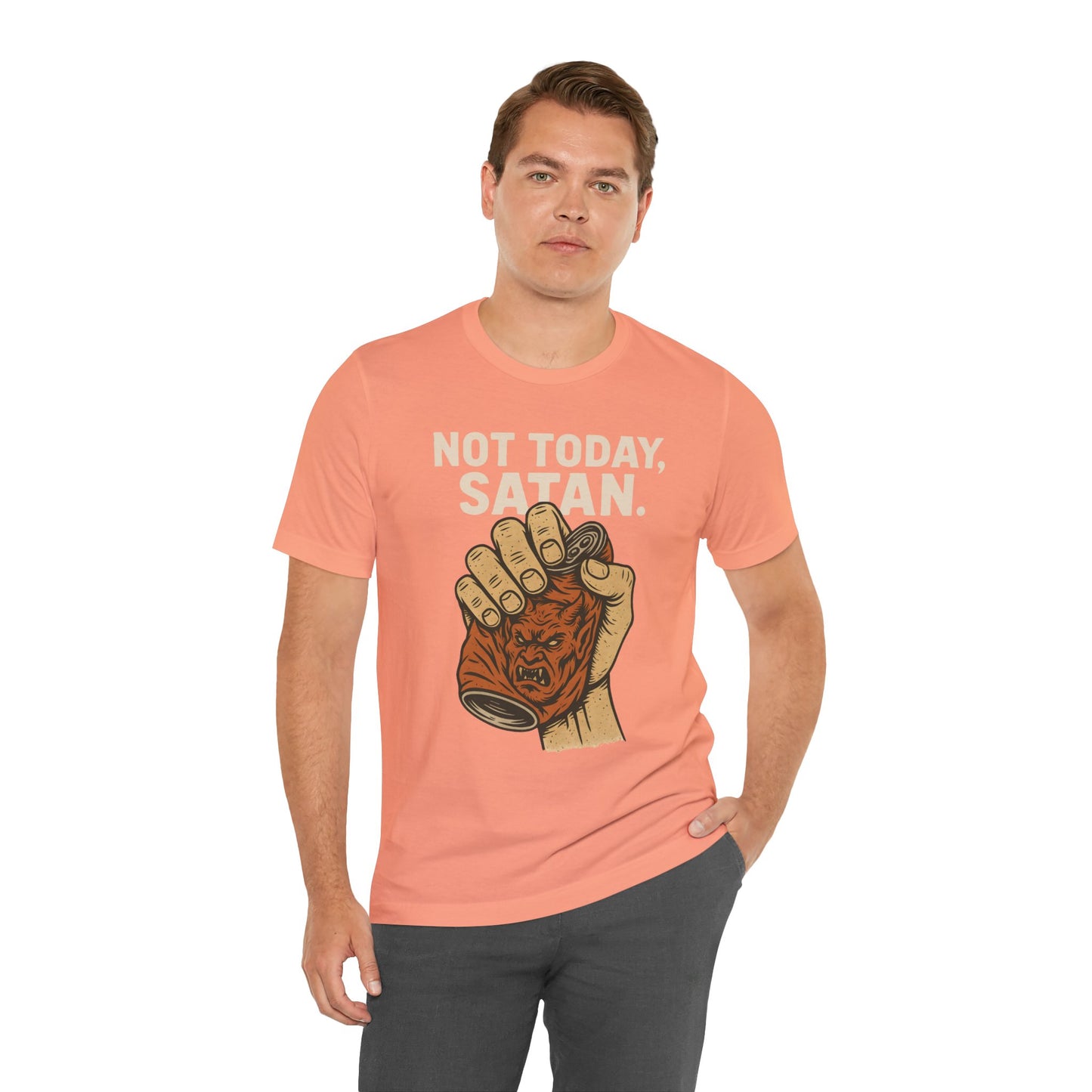 Not Today Satan Shirt – Funny Christian Faith Halloween Anti-Devil Tee