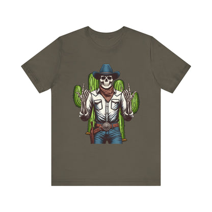 Skeleton Cowboy Howdy Shirt – Rock Hand Skull Western Rodeo Texas Tee