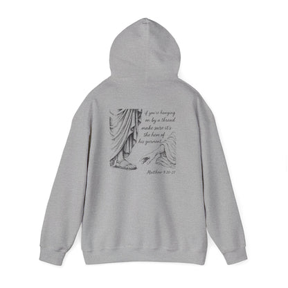 Hem of His Garment Hoodie – Matthew Bible Verse Christian Faith Pullover
