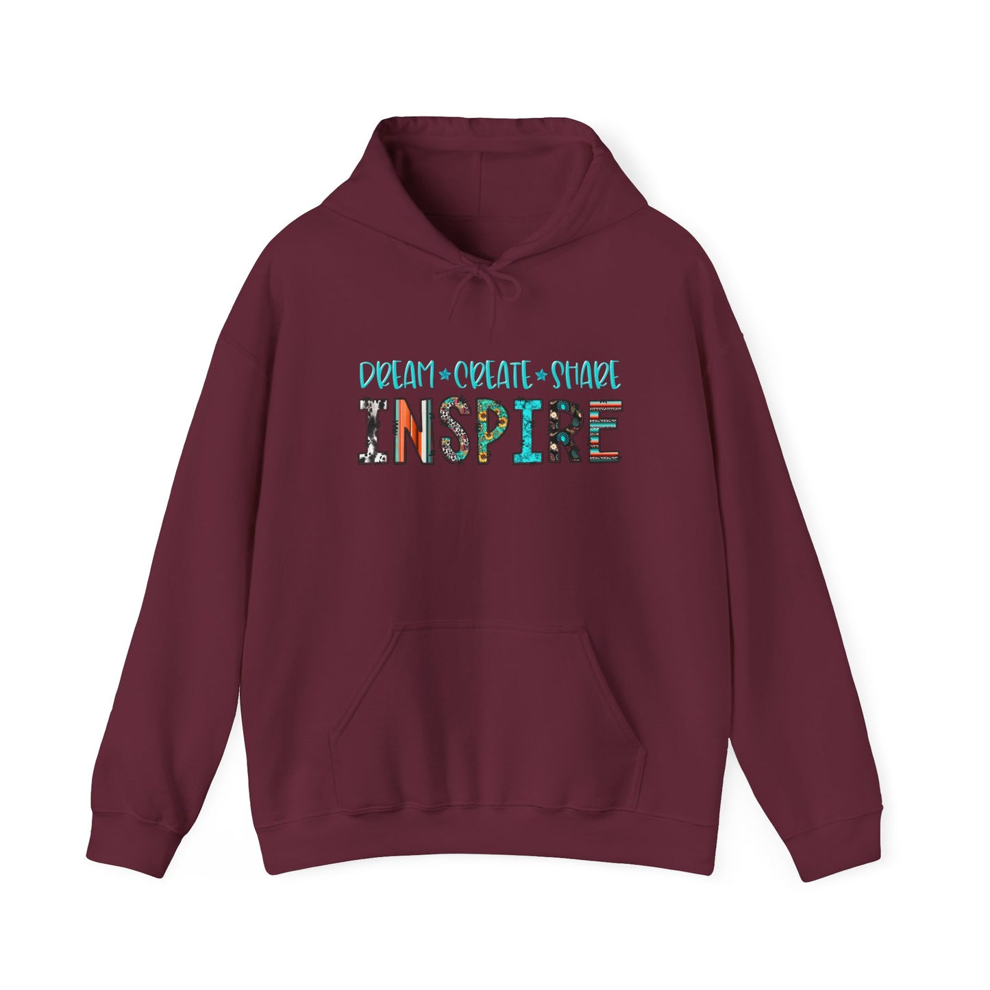 Dream Create Share Inspire Hoodie – Motivational Teacher Western Pullover