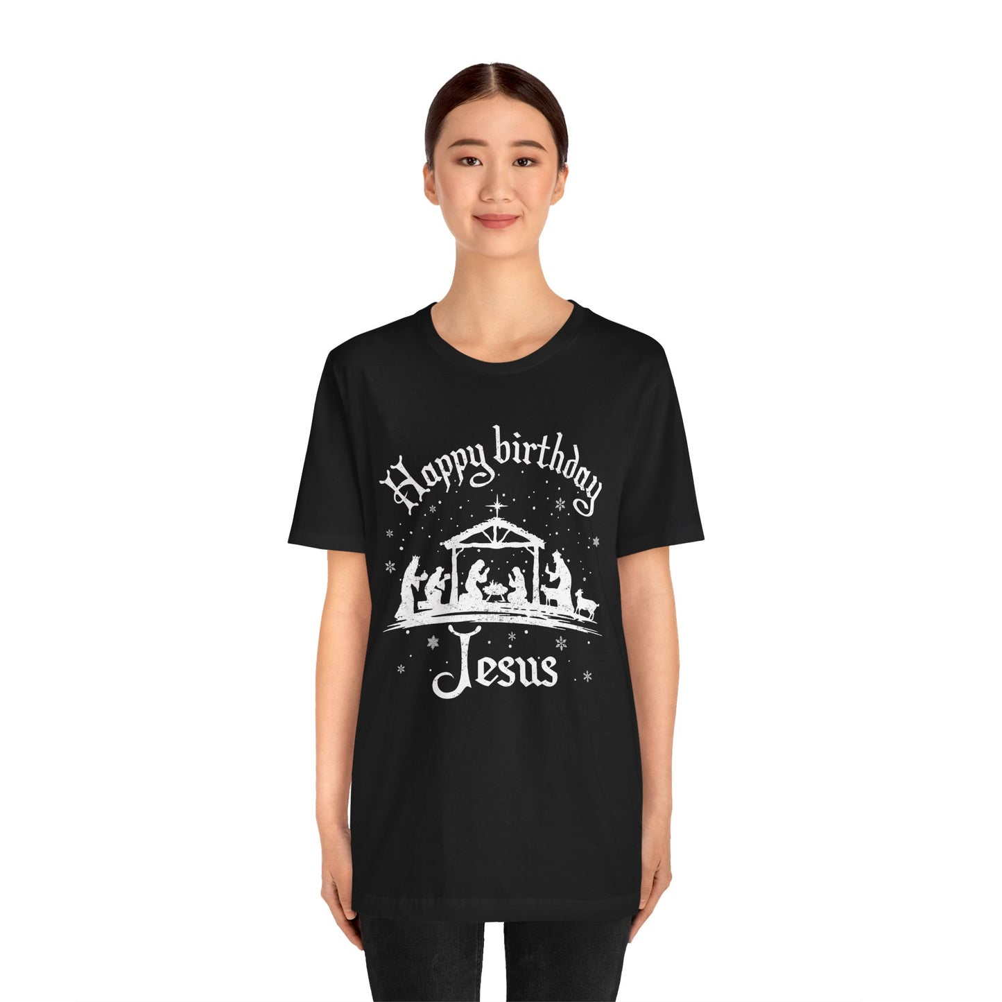 Happy Birthday Jesus Shirt – Christian Nativity Faith-Focused Christmas Tee