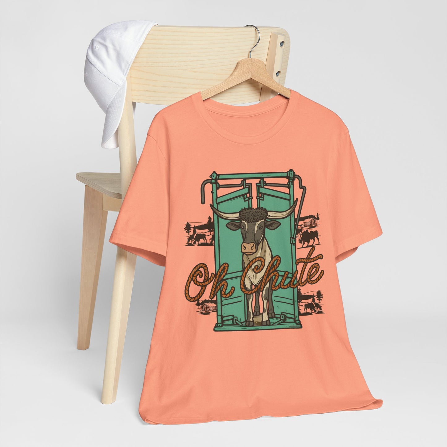 Oh Chute Teal Bull Shirt – Funny Rodeo Western Bucking Cowboy Tee