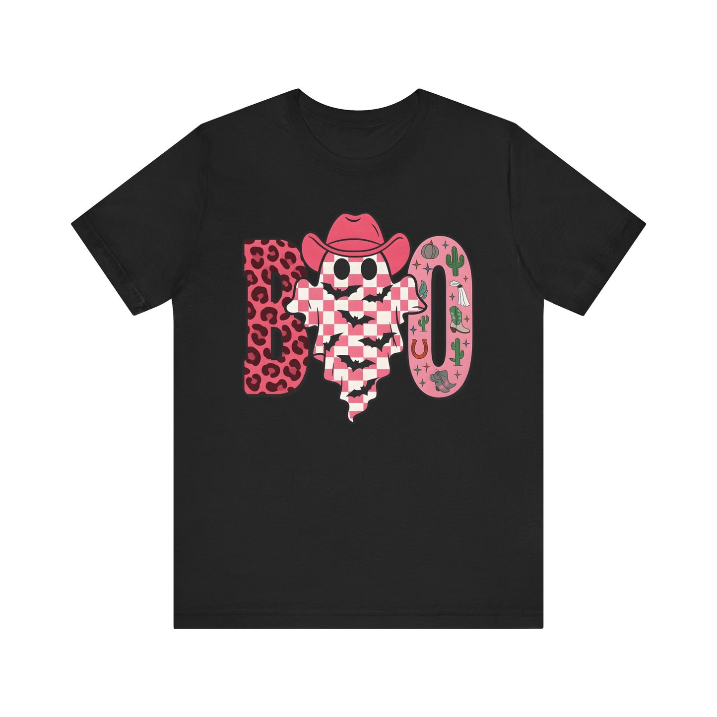 Pink BOO Shirt – Western Ghost Cowgirl Hat Halloween Tee
