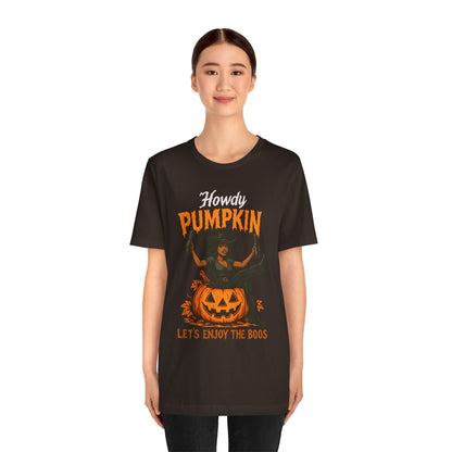 Howdy Pumpkin Shirt – Funny Black Cowgirl Western Halloween Tee