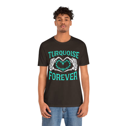Western Turquoise Forever Shirt – Gemstone Skeleton Hand Heart Rodeo Tee