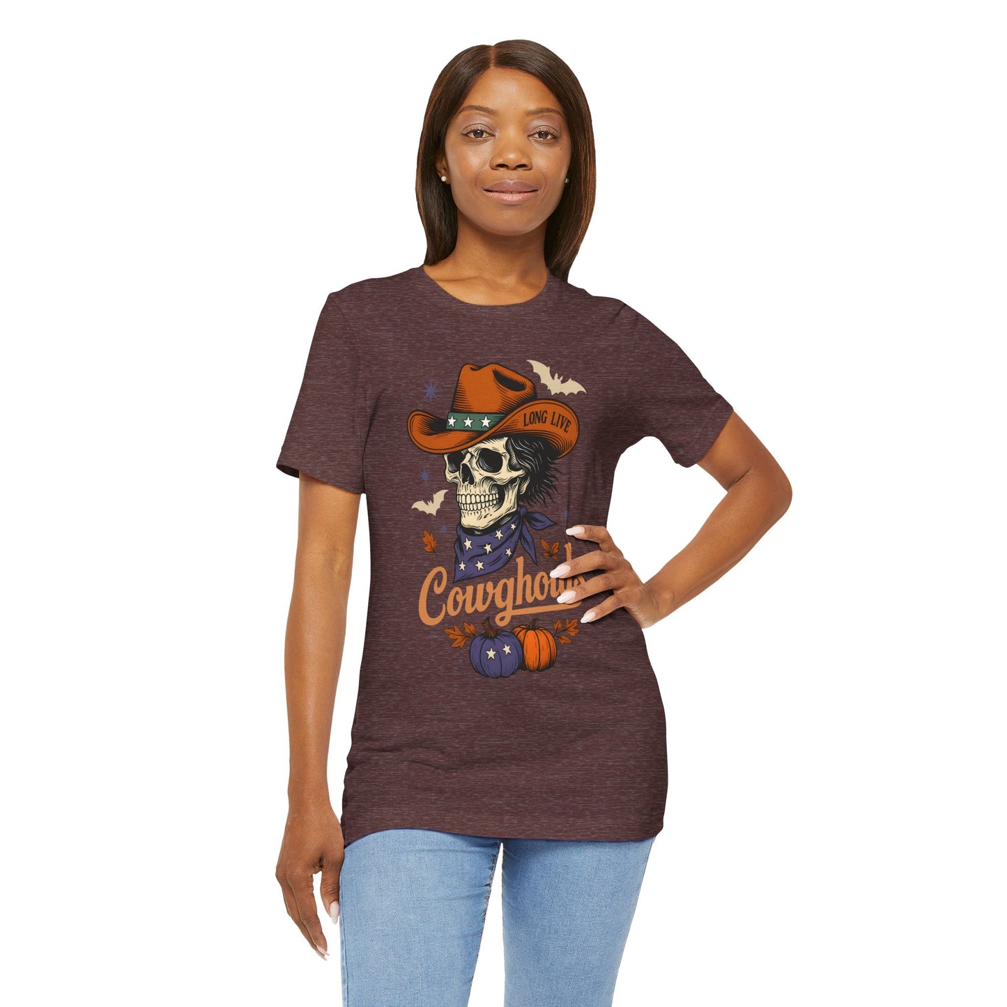 Cowghouls Shirt – Long Live Halloween Skeleton Cowboy Western Ghost Tee