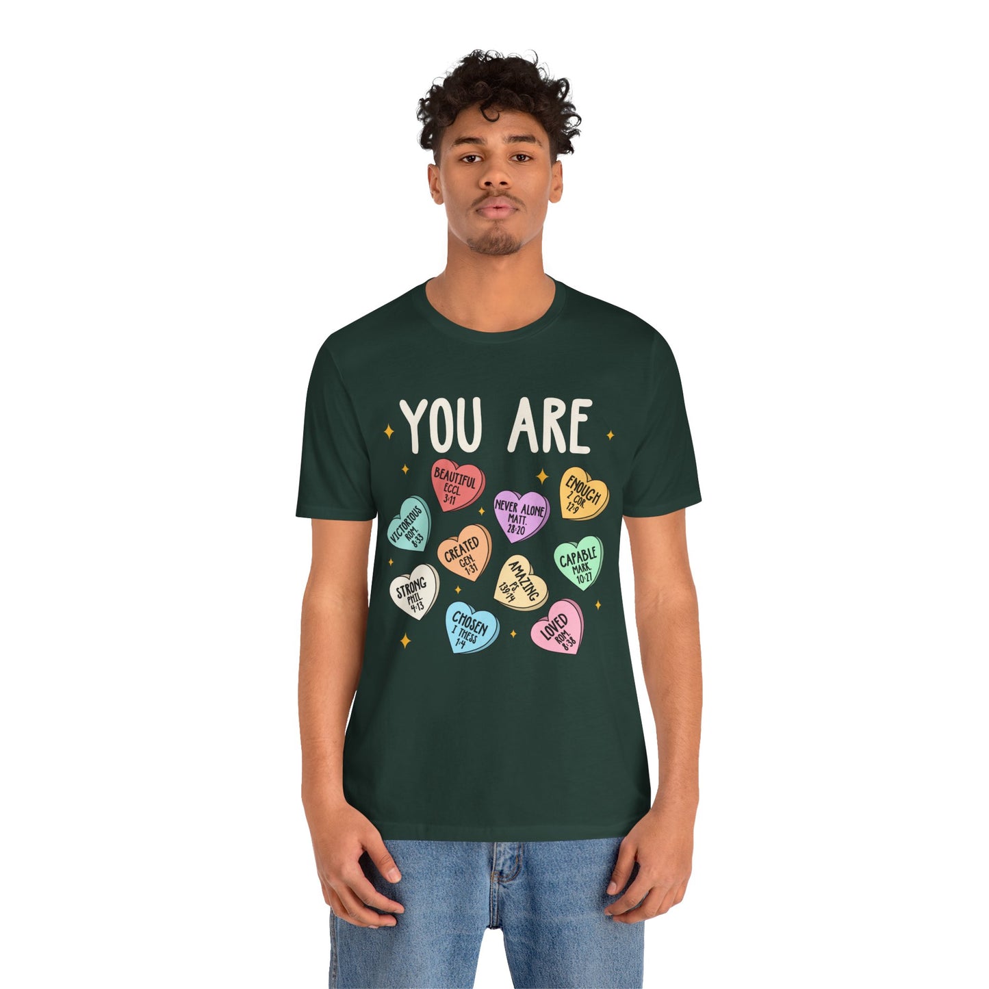 You Are Christian Shirt – Bible Verse Conversation Heart Faith Tee