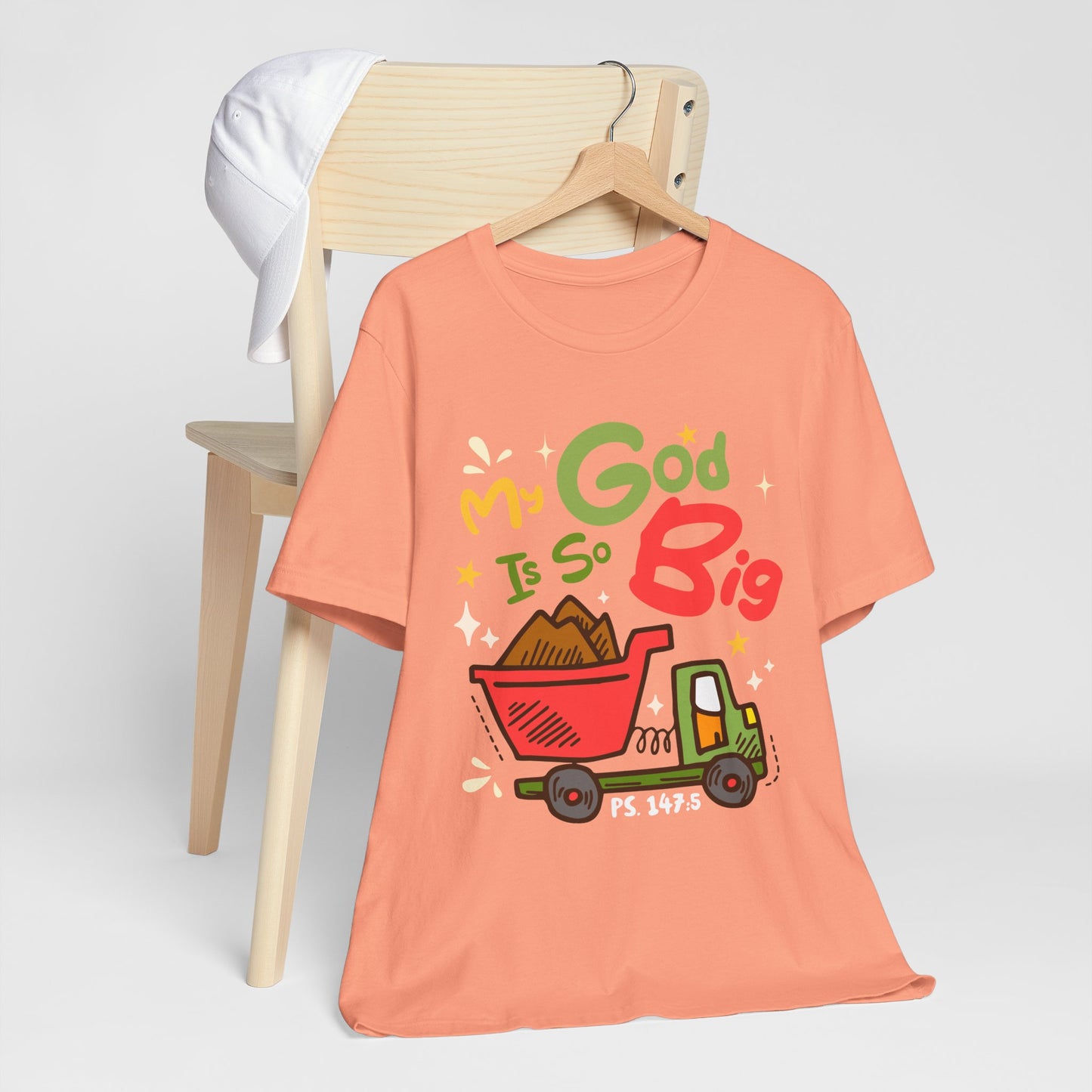 My God Is So Big Toddler Shirt – Christian Excavator Truck Bible Verse Tee