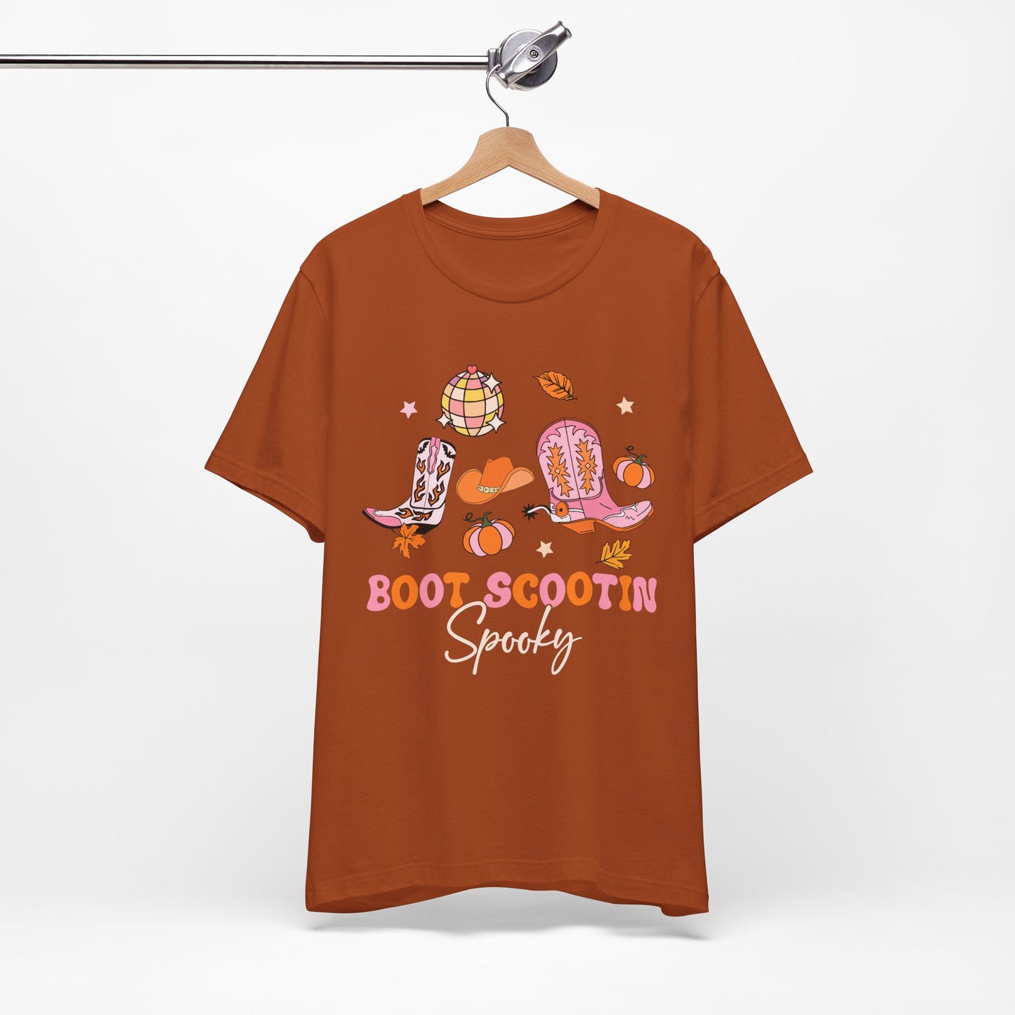 Boot Scootin Spooky Howdy Western Halloween Thanksgiving T-Shirt, Retro Cowgirl Fall Tee