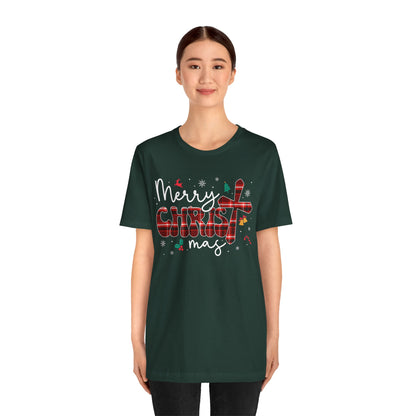 Merry Christmas Cross Shirt – Christian Buffalo Plaid Family Pajama Tee