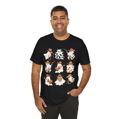 Ghost Cowboy Halloween Western Country Boo Guitar Cowgirl T-Shirt
