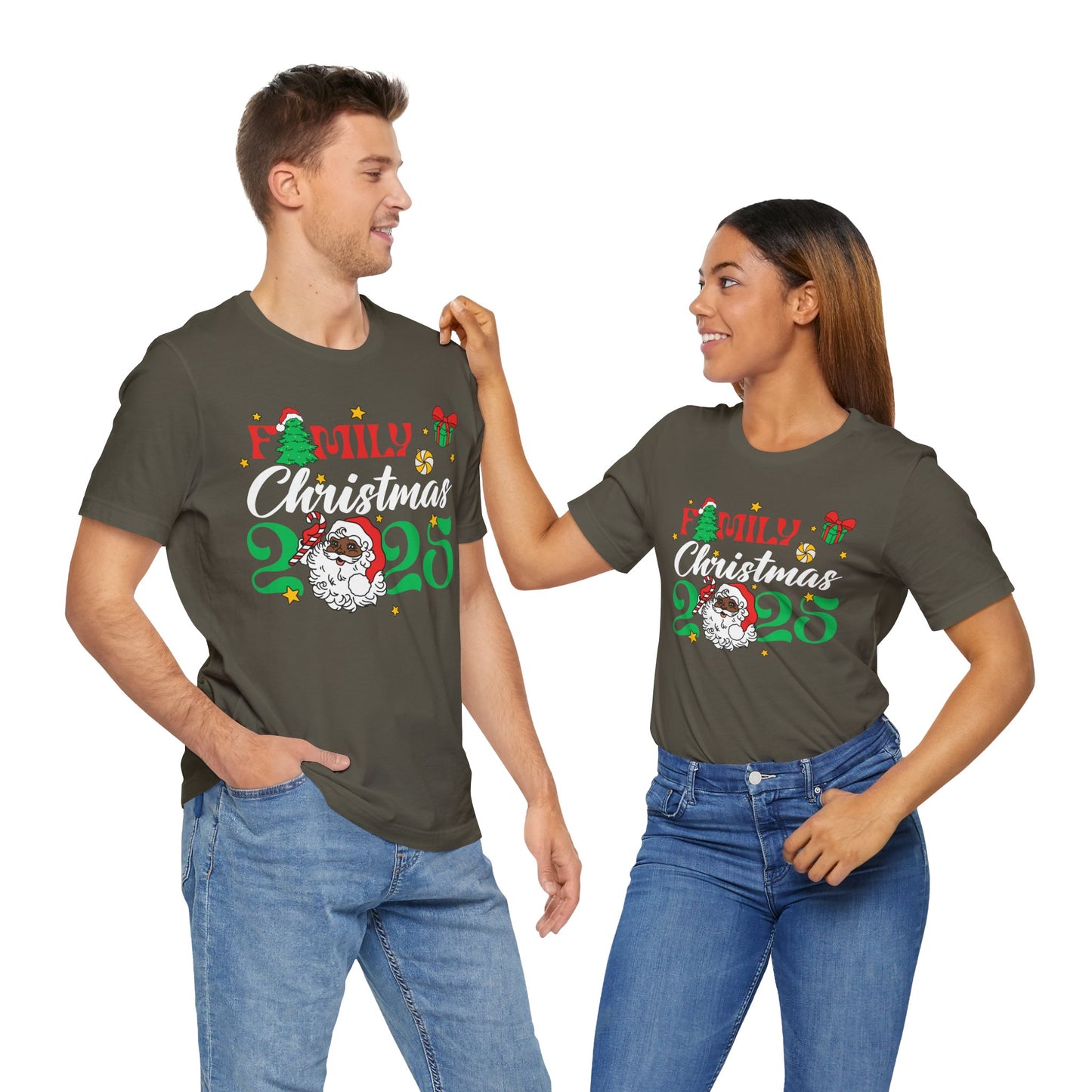 Family Christmas 2025 Shirt – Black Santa Afrocentric Matching Holiday Tee
