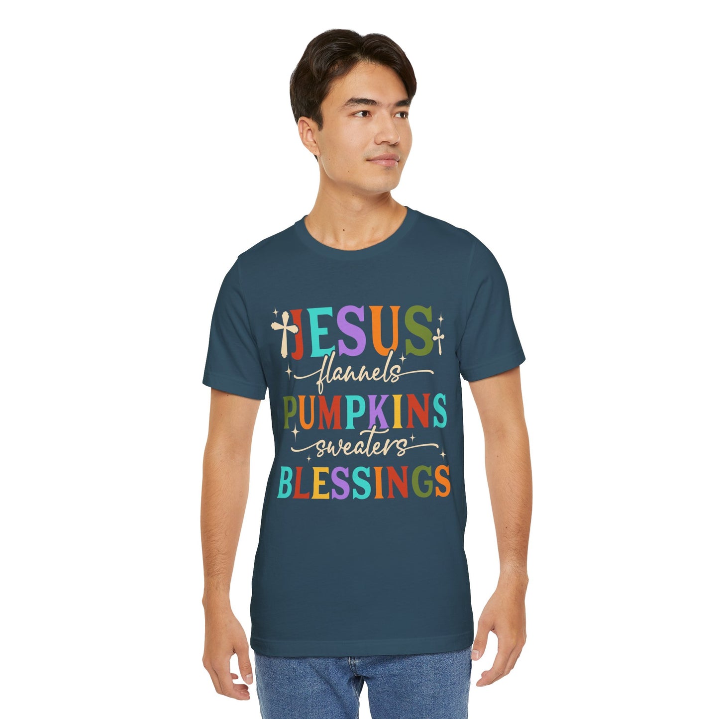 Jesus Flannels Pumpkins & Blessings Shirt – Christian Fall Thanksgiving Tee