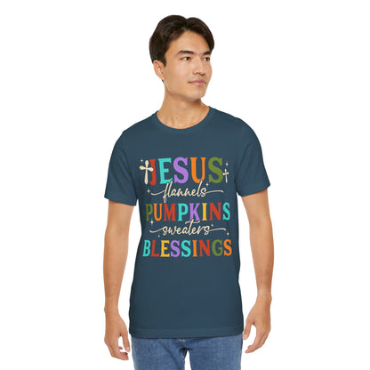 Jesus Flannels Pumpkins & Blessings Shirt – Christian Fall Thanksgiving Tee