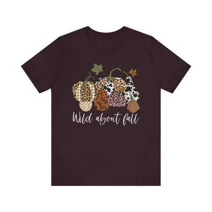 Wild About Fall Shirt – Pumpkin Leopard Plaid Autumn Thanksgiving Tee