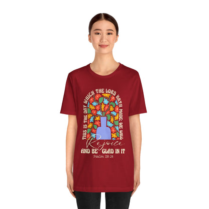 Rejoice and Be Glad In It Shirt – Boho Floral Christian Psalm 118:24 Faith Tee